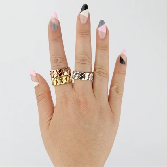 HRH COLLECTION CHAIN ROSE GOLD RING 5 💍 - Picture 3 of 3